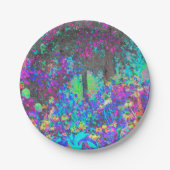 Trippy Lime Green und Lila Garden Sunrise Pappteller (Vorderseite)