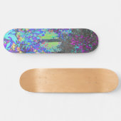 Trippy Lime Green und Lila Garden Sunrise Skateboard (Horizontal)