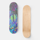 Trippy Lime Green und Lila Garden Sunrise Skateboard (Vorderseite)