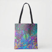 Trippy Lime Green und Lila Garden Sunrise Tasche (Vorderseite)