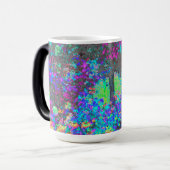 Trippy Lime Green und Lila Garden Sunrise Verwandlungstasse (Vorderseite Links)