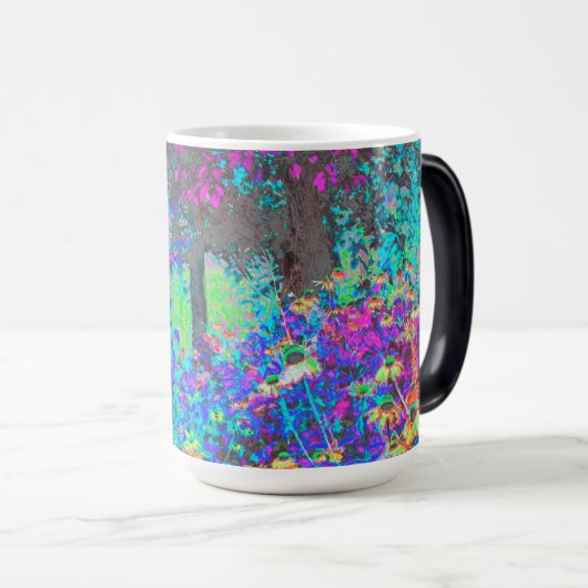 Trippy Lime Green und Lila Garden Sunrise Verwandlungstasse (VorderseiteRechts)