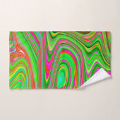 Trippy Lime Green und Magenta Abstrakte Kunst und  Badhandtuch Set (Handtuch)