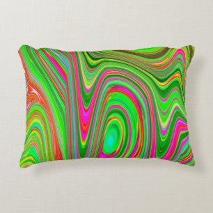 Trippy Lime Green und Magenta Abstrakte Kunst und  Dekokissen