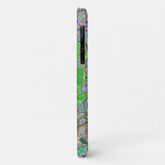 Trippy Lime Green und Pink Abstrakt Retro Swirl Case-Mate iPhone Hülle (Hinten/Links)