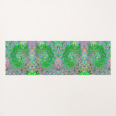 Trippy Lime Green und Pink Abstrakt Retro Swirl Yogamatte (Rückseite (Horizontal))