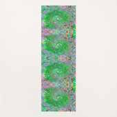 Trippy Lime Green und Pink Abstrakt Retro Swirl Yogamatte (Vorderseite)