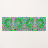 Trippy Lime Green und Pink Abstrakt Retro Swirl Yogamatte (Vorderseite (Horizontal))