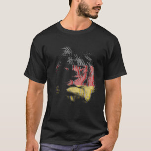 Trippy lion EDM Rave Techno Deutschland Flagge T-Shirt