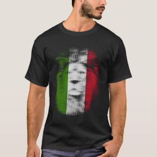 Trippy lion Italienische Flagge EDM Rave techno mu T-Shirt