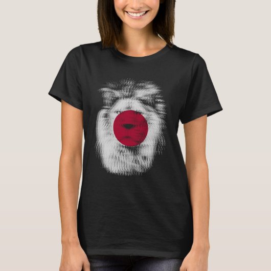 Trippy lion Japan japanische Flagge EDM Rave techn T-Shirt (Vorderseite)