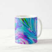 Trippy Liquid Abstraktes Muster Blau Kaffeetasse (VorderseiteRechts)