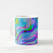 Trippy Liquid Abstraktes Muster Blau Kaffeetasse (Vorderseite Links)
