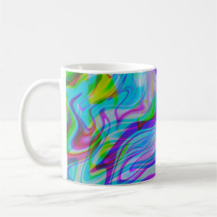 Trippy Liquid Abstraktes Muster Blau Kaffeetasse