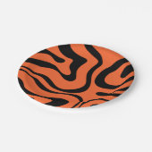 Trippy Liquid Swirl Modernes Abstraktes Schwarzes Pappteller (Schrägansicht)