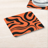 Trippy Liquid Swirl Modernes Abstraktes Schwarzes  Rechteckiger Pappuntersetzer (angewinkelt)