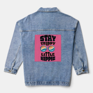 Trippy Little Hippie bleibe - Retro Psychedelic De Jeansjacke