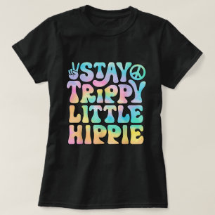 Trippy Little Hippie Peace Sign Gefärbte Krawatte  T-Shirt