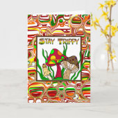 Trippy, lustige psychedelische Pilze bleibe Karte (Gelbe Blume)