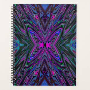Trippy Magenta, Blue und Green Abstrakt Butterfly Planer