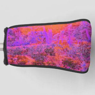 Trippy Magenta und Orange impressionistischer Gart Golf Headcover