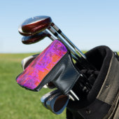 Trippy Magenta und Orange Impressionistischer Gart Golf Headcover (In Situ)