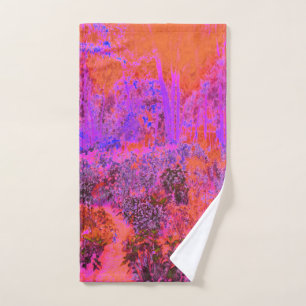 Trippy Magenta und Orange Impressionistischer Gart Handtuch