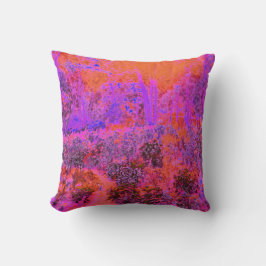 Trippy Magenta und Orange Impressionistischer Gart Kissen