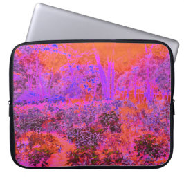 Trippy Magenta und Orange Impressionistischer Gart Laptopschutzhülle