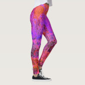 Trippy Magenta und Orange Impressionistischer Gart Leggings (Rechts)