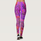 Trippy Magenta und Orange Impressionistischer Gart Leggings (Rückseite)