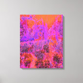 Trippy Magenta und Orange Impressionistischer Gart Leinwanddruck (Vorderseite)