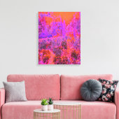 Trippy Magenta und Orange Impressionistischer Gart Leinwanddruck (Insitu (Wohnzimmer))