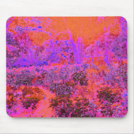 Trippy Magenta und Orange Impressionistischer Gart Mousepad