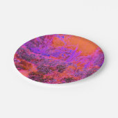 Trippy Magenta und Orange Impressionistischer Gart Pappteller (Schrägansicht)