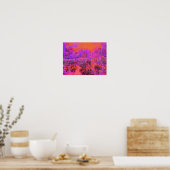 Trippy Magenta und Orange Impressionistischer Gart Poster (Küche)