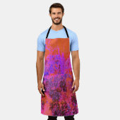 Trippy Magenta und Orange Impressionistischer Gart Schürze (Getragen)