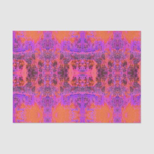 Trippy Magenta und Orange Impressionistischer Gart Seidenpapier (Vorderseite)