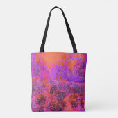 Trippy Magenta und Orange Impressionistischer Gart Tasche (Rückseite)
