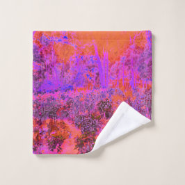 Trippy Magenta und Orange Impressionistischer Gart Waschlappen