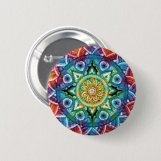 Trippy Mandala Button (Vorne & Hinten)