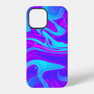 trippy Marmor Wirbel Druck lila blau iPhone 12 Hülle