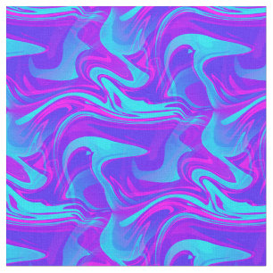 trippy Marmor Wirbel Druck lila blau Stoff