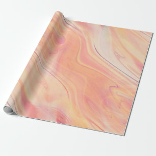 trippy Marmor Wirbel Druck Pfirsich Rosa Geschenkpapier