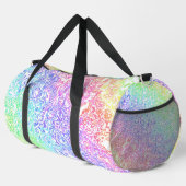 Trippy Maximalist Groovy Boho Bold Rainbow Marble Duffle Bag (Rechte Ecke)