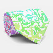 Trippy Maximalist Groovy Boho Bold Rainbow Marble Krawatte (Gerollt)