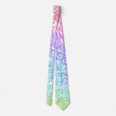 Trippy Maximalist Groovy Boho Bold Rainbow Marble Krawatte (Rückseite)