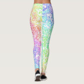Trippy Maximalist Groovy Boho Bold Rainbow Marble Leggings (Rückseite)