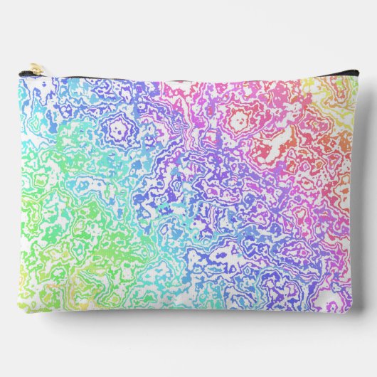 Trippy Maximalist Groovy Boho Bold Rainbow Marble Zubehörtasche (Vorderseite)
