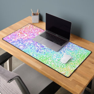 Trippy Maximalist Groovy Boho Kühnes Regenbogenmar Schreibtischunterlage